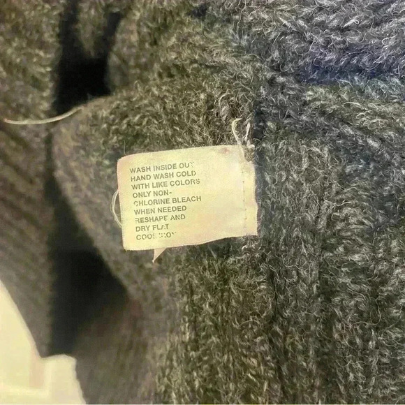 VINTAGE GAP 100% Lambswool Grey Cableknit Sweater Size XL - Picture 5 of 10
